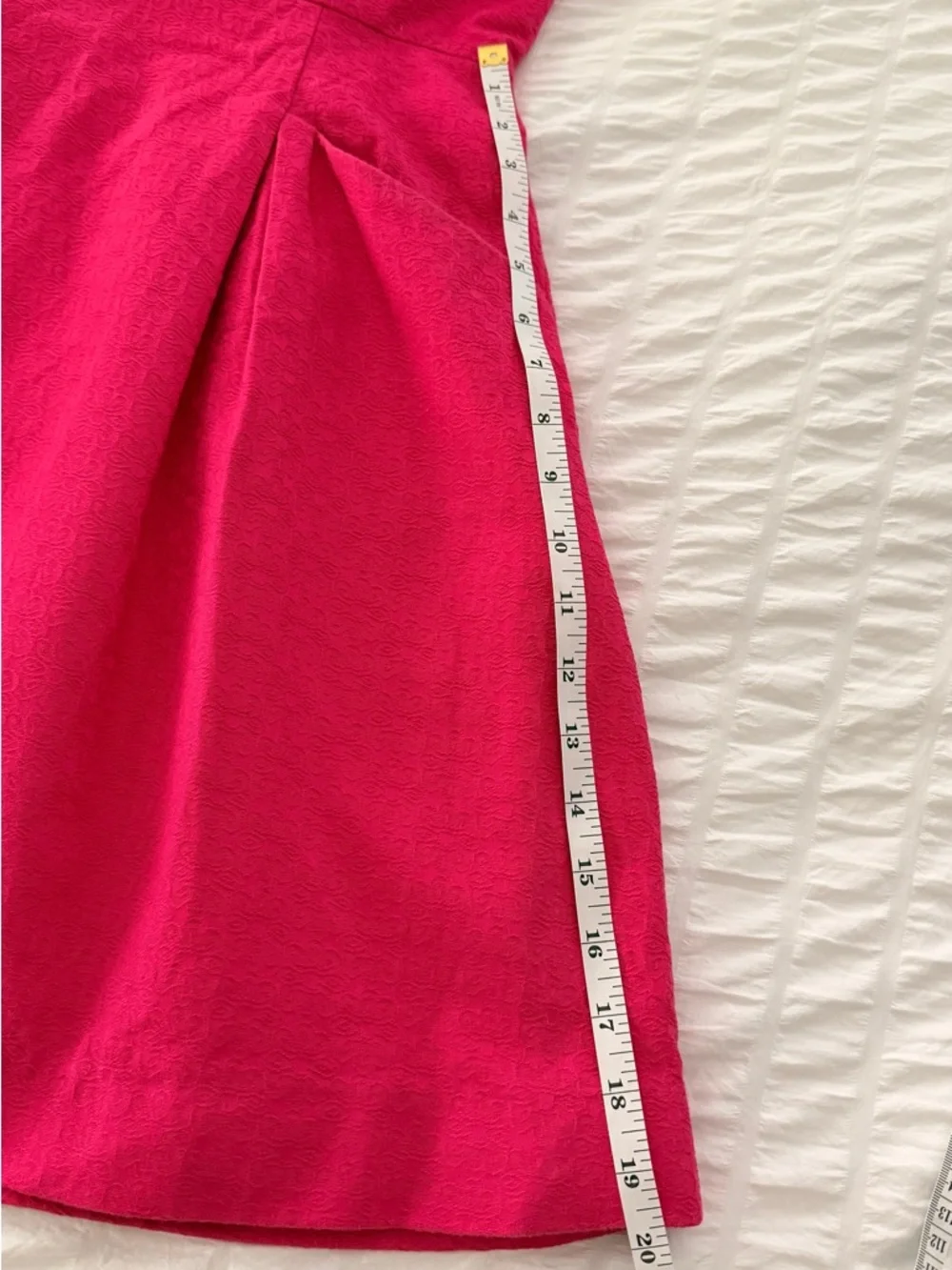 Lilly Pulitzer Pink Strapless Fit Flare Dress Size 4 Textured Pleated Lined - Picture 13 of 14